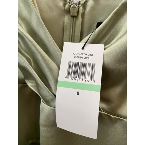 NWT Max and Cleo Green Opal Fit & Flare Dress Sz 8 Cocktail Glam Retro Elegant - Picture 4 of 9